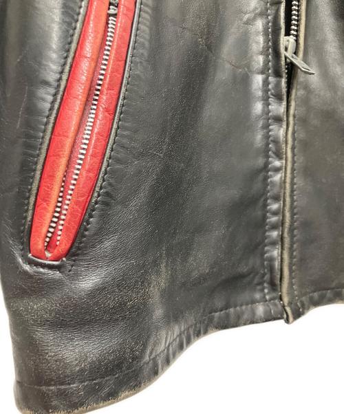 Schott（ショット）Schott (ショット) レザーライダースジャケット ブラック×レッド サイズ:38の古着・服飾アイテム