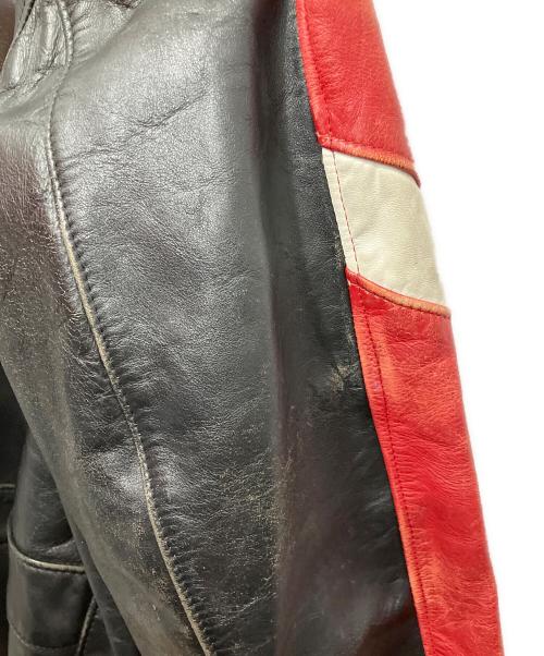 Schott（ショット）Schott (ショット) レザーライダースジャケット ブラック×レッド サイズ:38の古着・服飾アイテム