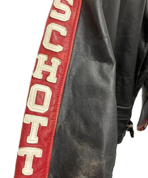 Schott（ショット）Schott (ショット) レザーライダースジャケット ブラック×レッド サイズ:38の古着・服飾アイテム