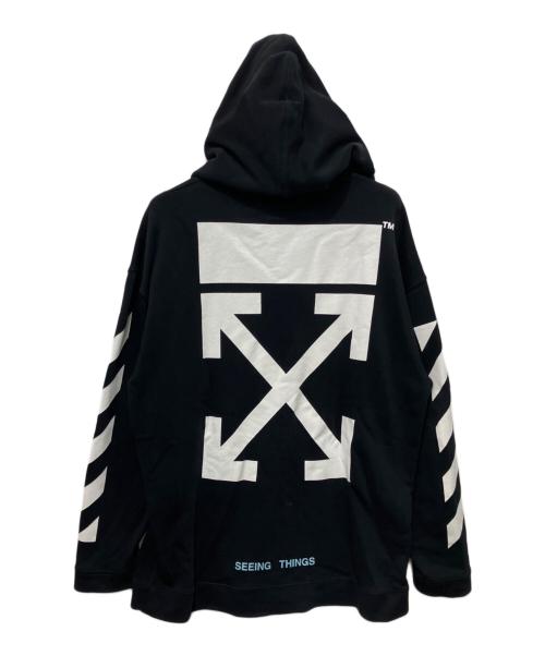 OFFWHITE（オフホワイト）OFFWHITE (オフホワイト) Diagonal Arrows Hoodie ブラック サイズ:Mの古着・服飾アイテム
