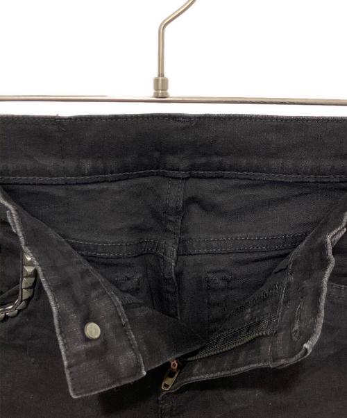Hysteric Glamour（ヒステリックグラマー）Hysteric Glamour (ヒステリックグラマー) スタッズスキニーブラックデニムパンツ ブラック サイズ:Ｗ25　（63.5ｃm）の古着・服飾アイテム