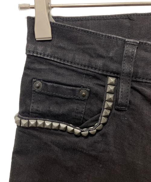 Hysteric Glamour（ヒステリックグラマー）Hysteric Glamour (ヒステリックグラマー) スタッズスキニーブラックデニムパンツ ブラック サイズ:Ｗ25　（63.5ｃm）の古着・服飾アイテム
