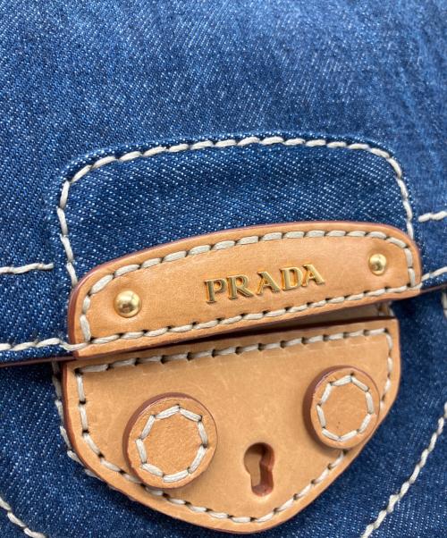 PRADA（プラダ）PRADA (プラダ) Double-Chain Shoulder Bag Denime インディゴの古着・服飾アイテム