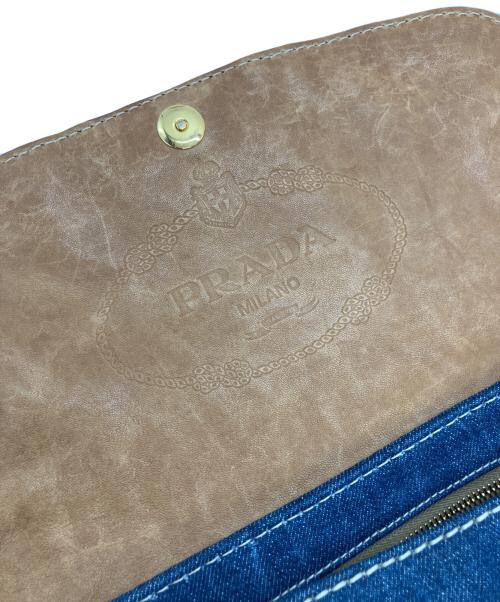 PRADA（プラダ）PRADA (プラダ) Double-Chain Shoulder Bag Denime インディゴの古着・服飾アイテム