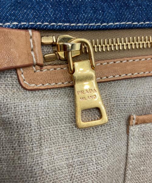 PRADA（プラダ）PRADA (プラダ) Double-Chain Shoulder Bag Denime インディゴの古着・服飾アイテム