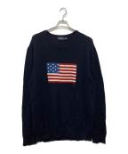 POLO RALPH LAURENポロ・ラルフローレン）の古着「星条旗 ニット」｜ネイビー