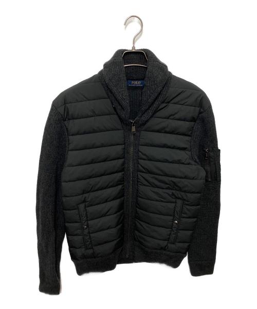 POLO RALPH LAUREN（ポロ・ラルフローレン）POLO RALPH LAUREN (ポロ・ラルフローレン) ニット切替ジャケット グレー サイズ:Mの古着・服飾アイテム
