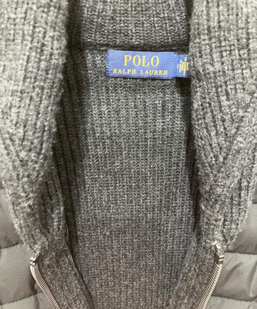 POLO RALPH LAUREN（ポロ・ラルフローレン）POLO RALPH LAUREN (ポロ・ラルフローレン) ニット切替ジャケット グレー サイズ:Mの古着・服飾アイテム
