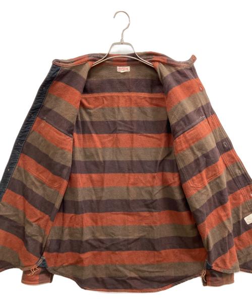 freewheelers（フリーホイーラーズ）FREEWHEELERS (フリーホイーラーズ) MECHANIC SHIRTS ブラウン×カーキ サイズ:16の古着・服飾アイテム