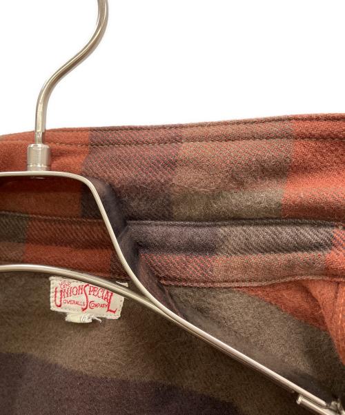 freewheelers（フリーホイーラーズ）FREEWHEELERS (フリーホイーラーズ) MECHANIC SHIRTS ブラウン×カーキ サイズ:16の古着・服飾アイテム