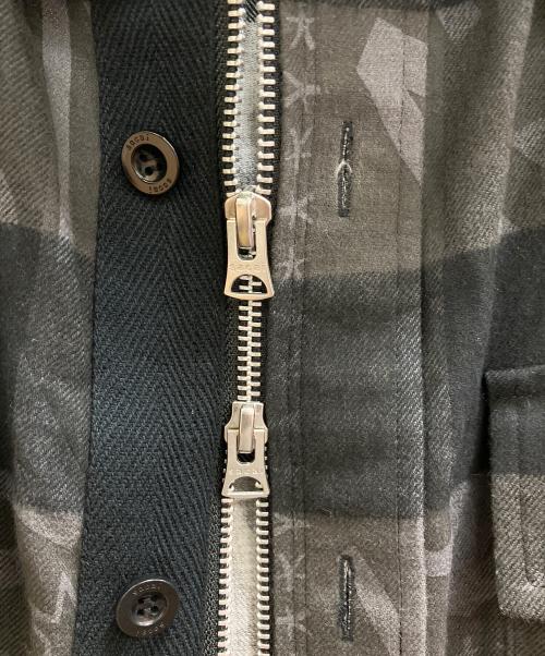 sacai（サカイ）sacai (サカイ) Eric Haze (エリック・ヘイズ) Buffalo Check shirt グレー×ブラック サイズ:1の古着・服飾アイテム