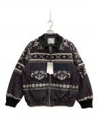 sacaiサカイ）の古着「Cowichan Knit Blouson」｜パープル