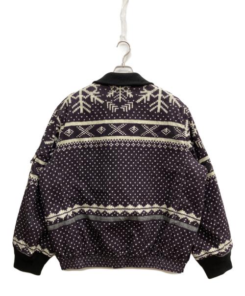 sacai（サカイ）sacai (サカイ) Cowichan Knit Blouson パープル サイズ:2の古着・服飾アイテム