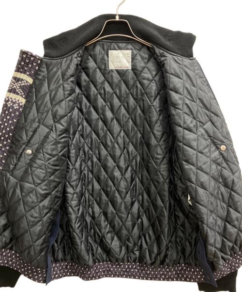 sacai（サカイ）sacai (サカイ) Cowichan Knit Blouson パープル サイズ:2の古着・服飾アイテム