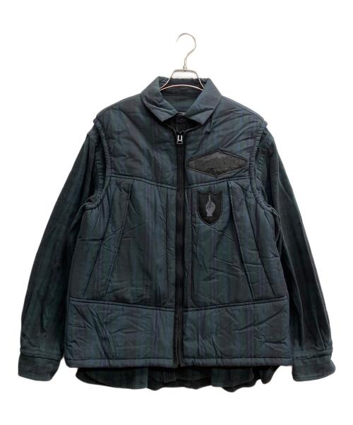 sacai（サカイ）sacai (サカイ) Gonz Multi Patch Plaid Shirt グリーン サイズ:3の古着・服飾アイテム