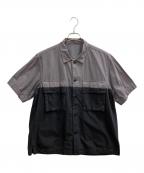 sacaiサカイ）の古着「Garment Dye ツートンカラーシャツ」｜ブラック×グレー
