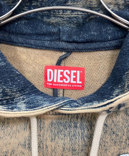 DIESEL（ディーゼル）DIESEL (ディーゼル) オーバーダイプルオーバースウェット ブラウン サイズ:Sの古着・服飾アイテム