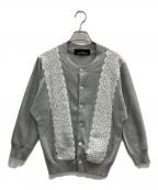 tricot COMME des GARCONSトリココムデギャルソン）の古着「レースプリントカーディガン」｜グレー