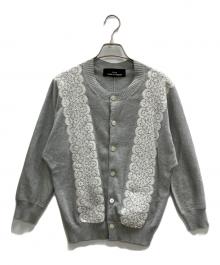 tricot COMME des GARCONS（トリココムデギャルソン）の古着「レースプリントカーディガン」｜グレー