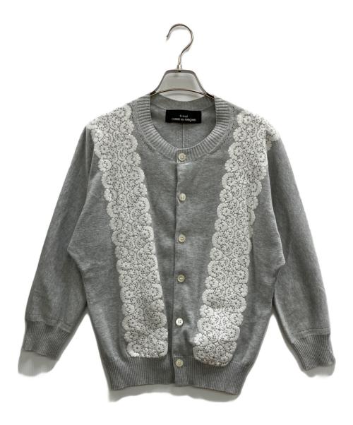 tricot COMME des GARCONS（トリココムデギャルソン）tricot COMME des GARCONS (トリココムデギャルソン) レースプリントカーディガン グレー サイズ:表記なし(実寸サイズをご確認ください)の古着・服飾アイテム