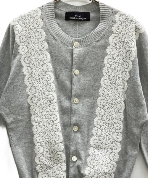 tricot COMME des GARCONS（トリココムデギャルソン）tricot COMME des GARCONS (トリココムデギャルソン) レースプリントカーディガン グレー サイズ:表記なし(実寸サイズをご確認ください)の古着・服飾アイテム