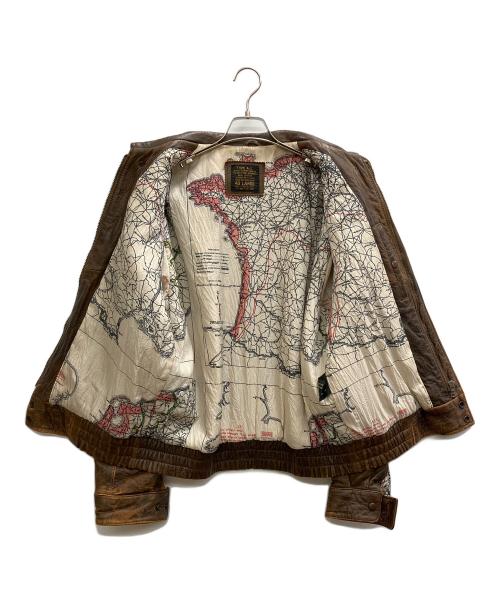 US ARMY（ユーエスアーミー）US ARMY (ユーエスアーミー) TYPE-A2 レザージャケット ブラウン サイズ:Lの古着・服飾アイテム