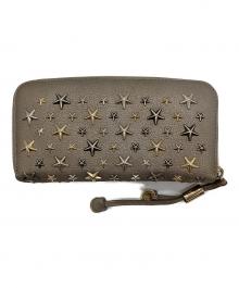 JIMMY CHOO（ジミーチュウ）の古着「スタースタッズラウンドファスナーウォレット」｜ベージュ
