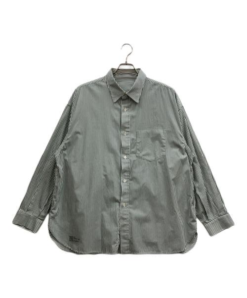 FreshService（フレッシュサービス）FreshService (フレッシュサービス) ストライプシャツ グリーン サイズ:Mの古着・服飾アイテム