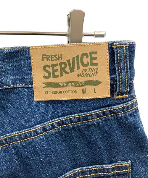 FreshService（フレッシュサービス）FreshService (フレッシュサービス) CORPORATE DENIM FIVE POCKET PANTS ブルー サイズ:Lの古着・服飾アイテム