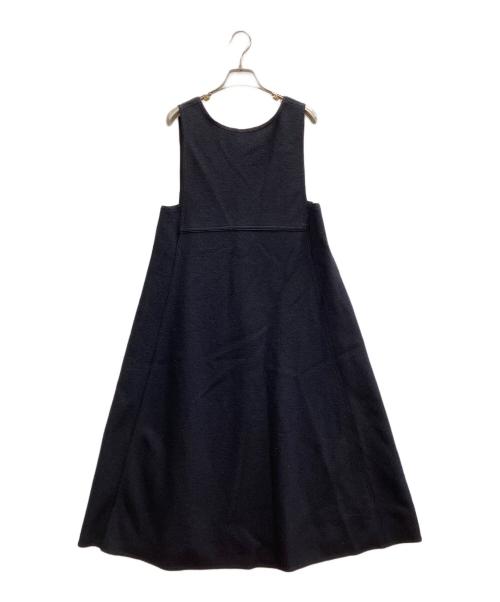 TOMORROW LAND（トゥモローランド）TOMORROW LAND (トゥモローランド) リングニット フロンタブルドレス ネイビー サイズ:34の古着・服飾アイテム