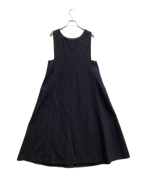 TOMORROW LAND（トゥモローランド）TOMORROW LAND (トゥモローランド) リングニット フロンタブルドレス ネイビー サイズ:34の古着・服飾アイテム