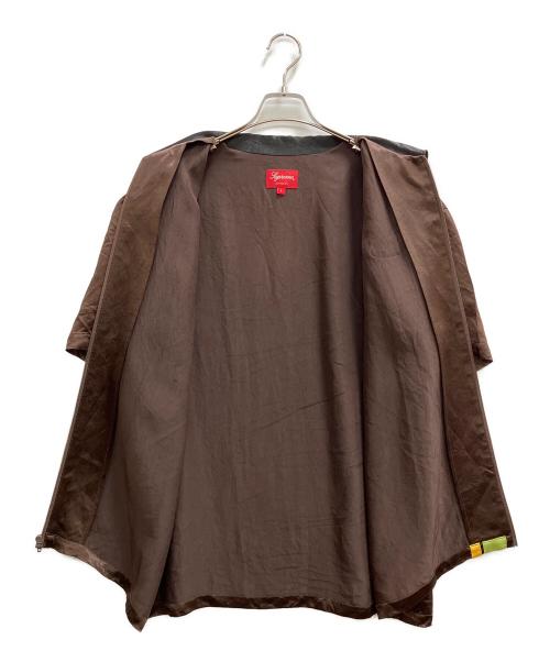 SUPREME（シュプリーム）Supreme (シュプリーム) SATIN ZIP UP WORK SHIRT ブラウン サイズ:Lの古着・服飾アイテム