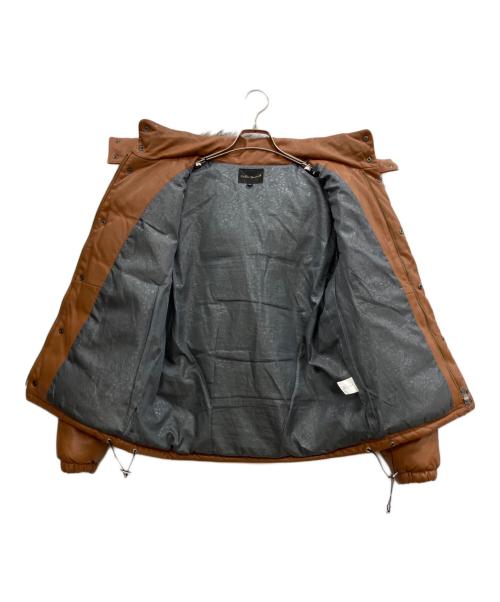URBAN RESEARCH（アーバンリサーチ）URBAN RESEARCH (アーバンリサーチ) フーデットレザーダウンジャケット ブラウン サイズ:38の古着・服飾アイテム