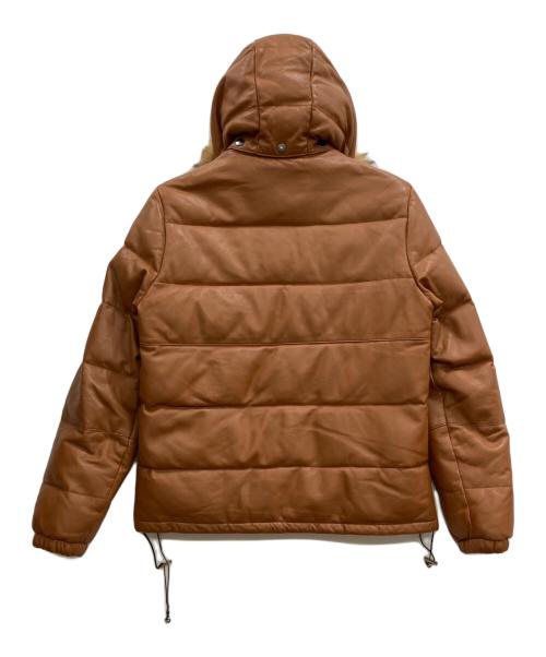 URBAN RESEARCH（アーバンリサーチ）URBAN RESEARCH (アーバンリサーチ) フーデットレザーダウンジャケット ブラウン サイズ:38の古着・服飾アイテム