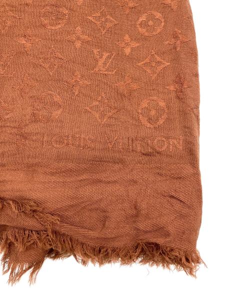 LOUIS VUITTON（ルイ ヴィトン）LOUIS VUITTON (ルイ ヴィトン) ショートモノグラムシルクウールスカーフ ブラウンの古着・服飾アイテム