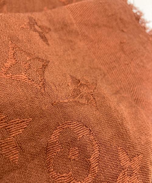 LOUIS VUITTON（ルイ ヴィトン）LOUIS VUITTON (ルイ ヴィトン) ショートモノグラムシルクウールスカーフ ブラウンの古着・服飾アイテム