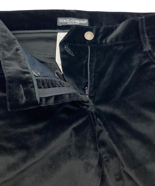 DOLCE & GABBANA（ドルチェ＆ガッバーナ）DOLCE & GABBANA (ドルチェ＆ガッバーナ) ベルベットフレアパンツ ブラック サイズ:38の古着・服飾アイテム
