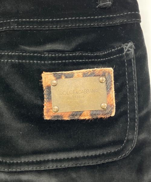 DOLCE & GABBANA（ドルチェ＆ガッバーナ）DOLCE & GABBANA (ドルチェ＆ガッバーナ) ベルベットフレアパンツ ブラック サイズ:38の古着・服飾アイテム