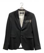 DSQUARED2ディースクエアード）の古着「レザートリムジップデザインテーラードジャケット」｜ブラック