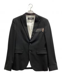 DSQUARED2（ディースクエアード）の古着「レザートリムジップデザインテーラードジャケット」｜ブラック