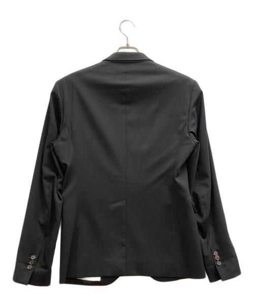 DSQUARED2（ディースクエアード）DSQUARED2 (ディースクエアード) レザートリムジップデザインテーラードジャケット ブラック サイズ:48の古着・服飾アイテム