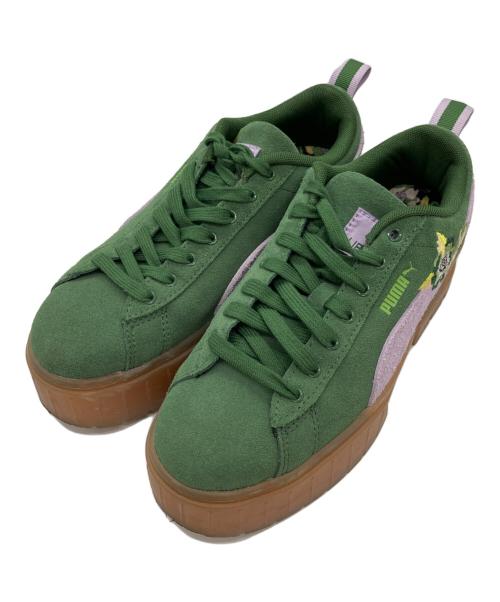 PUMA（プーマ）PUMA (プーマ) MAYZE LIBERTY GREENER PASTURES PASTEL LILAC グリーン サイズ:25の古着・服飾アイテム