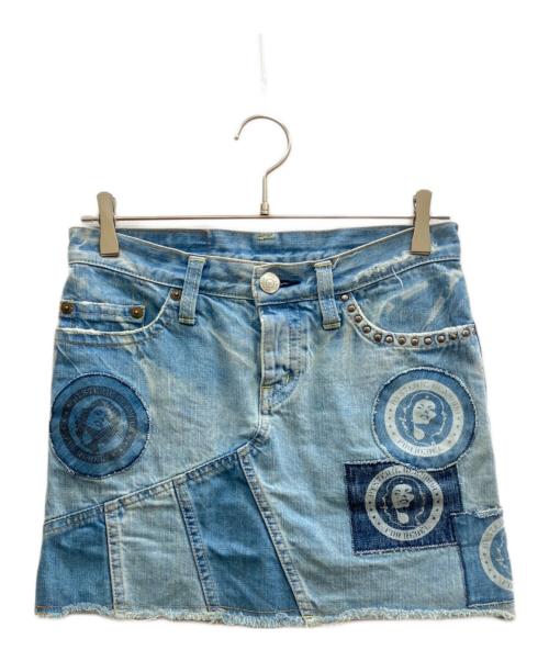 Hysteric Glamour（ヒステリックグラマー）Hysteric Glamour (ヒステリックグラマー) デニムパッチワークミニスカート ブルー サイズ:不明の古着・服飾アイテム
