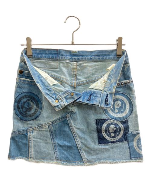 Hysteric Glamour（ヒステリックグラマー）Hysteric Glamour (ヒステリックグラマー) デニムパッチワークミニスカート ブルー サイズ:不明の古着・服飾アイテム