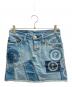 Hysteric Glamour（ヒステリックグラマー）の古着「デニムパッチワークミニスカート」｜ブルー