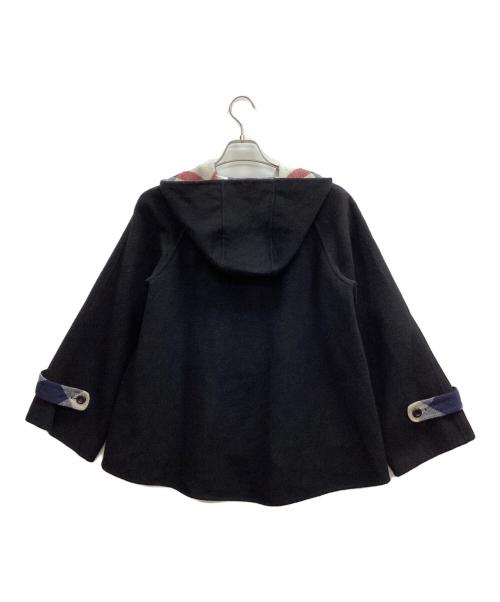 BLUE LABEL CRESTBRIDGE（ブルーレーベルクレストブリッジ）BLUE LABEL CRESTBRIDGE (ブルーレーベルクレストブリッジ) 裏チェックフーデッドウールコート ブラック サイズ:38の古着・服飾アイテム