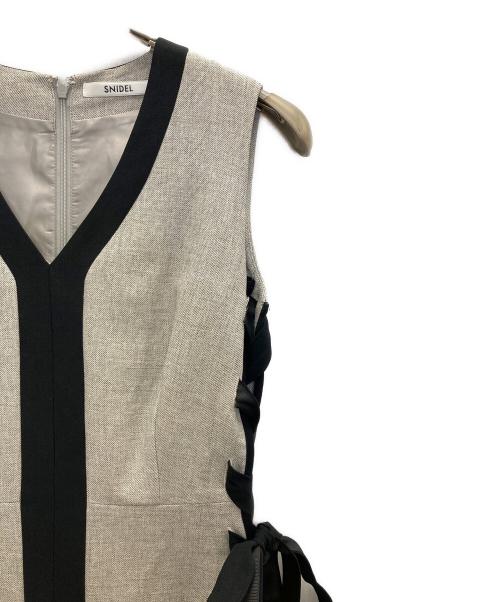 Snidel（スナイデル）Snidel (スナイデル) サイドプリーツバイカラーワンピース グレー サイズ:1の古着・服飾アイテム