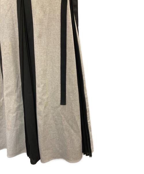 Snidel（スナイデル）Snidel (スナイデル) サイドプリーツバイカラーワンピース グレー サイズ:1の古着・服飾アイテム