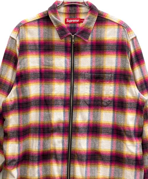 SUPREME（シュプリーム）Supreme (シュプリーム) SHADOW PLAID FLANNEL ZIP UP SHIRT ピンク サイズ:XLの古着・服飾アイテム