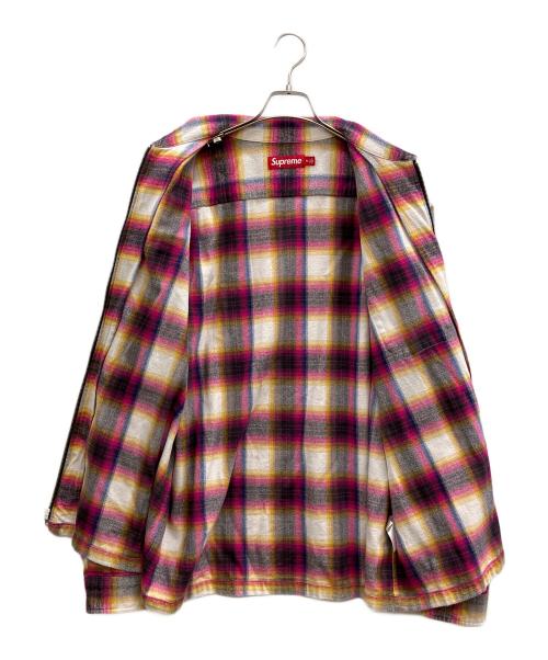 SUPREME（シュプリーム）Supreme (シュプリーム) SHADOW PLAID FLANNEL ZIP UP SHIRT ピンク サイズ:XLの古着・服飾アイテム